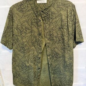Ezekiel Olive and Black Geometric Shirt